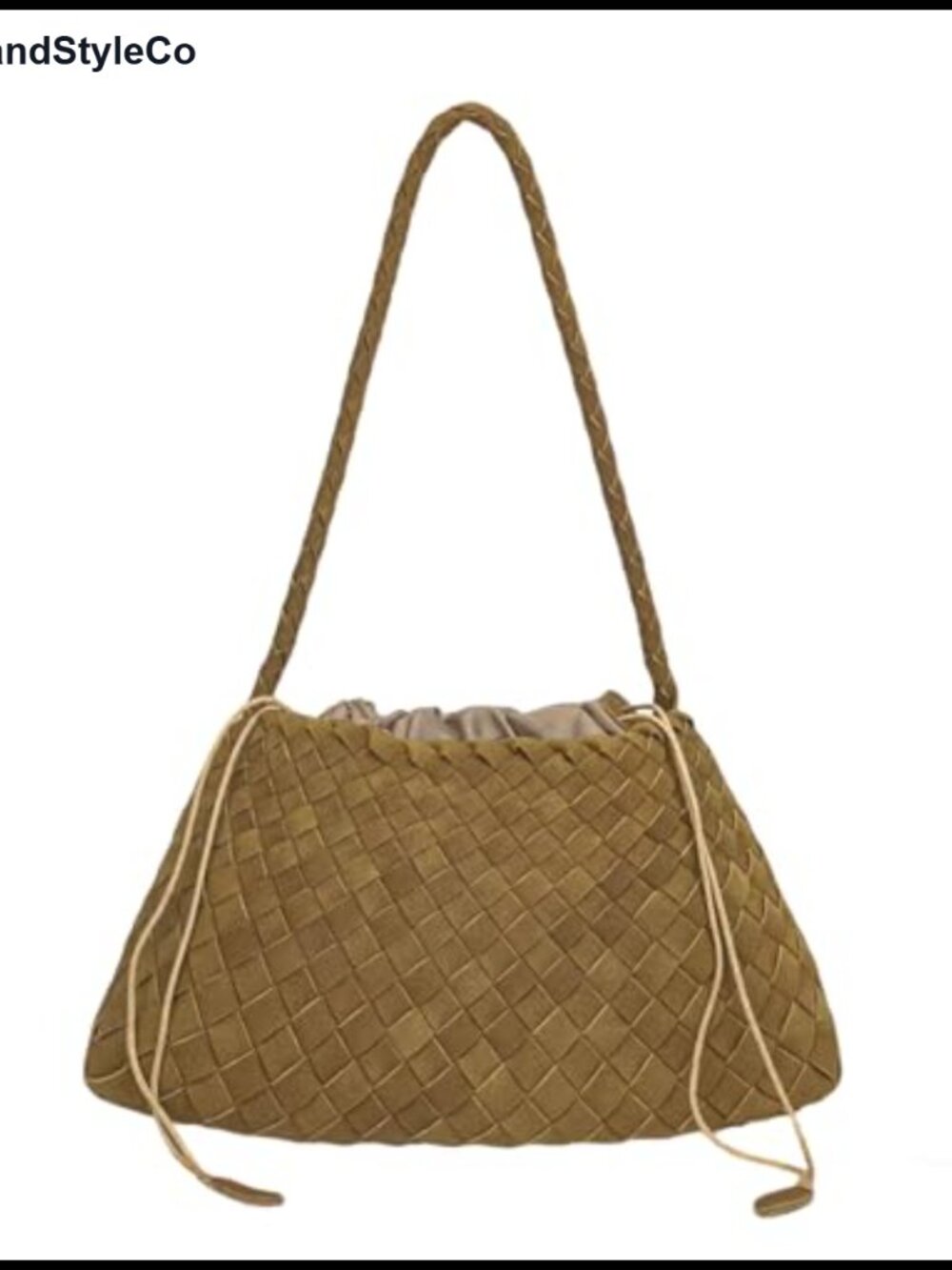 Suede Woven Shoulder Bag Woven Hobo Tote Handbag